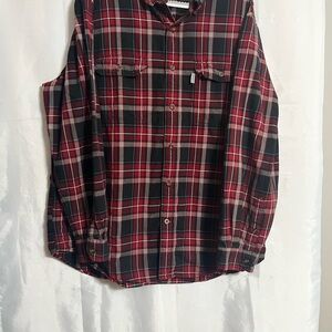 Carhartt Men’s Red and Black Plaid Relaxed Shirt SZ XL